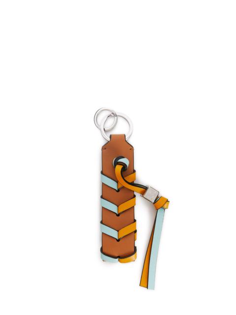Loewe Braided strap keyring in calfskin and brass