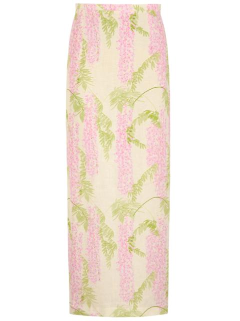 Norma floral-print linen maxi skirt