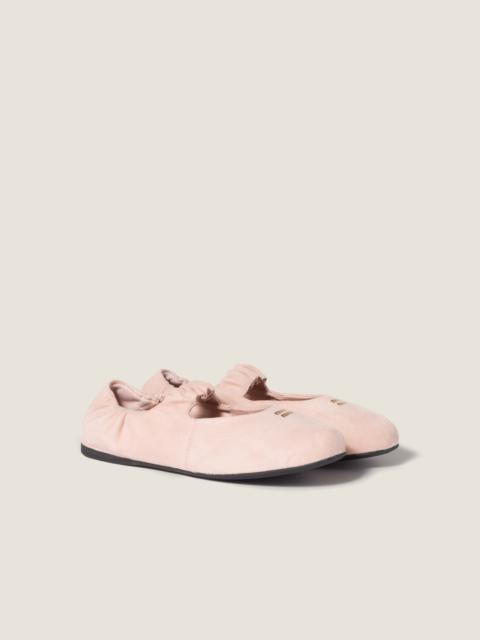 Miu Miu Ruches suede ballerinas