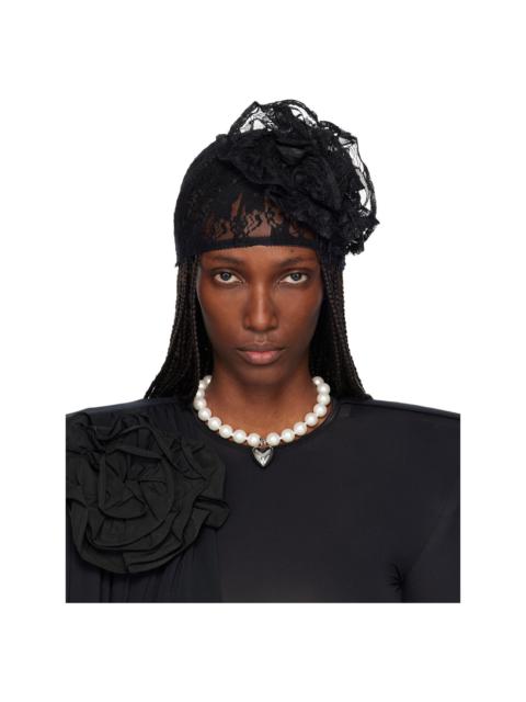 VAQUERA Black Lace Flower Beanie