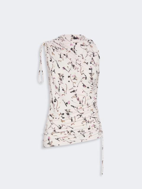 Sportmax DISCHI Draped viscose jersey asymmetrical top - ANTIQUE ROSE