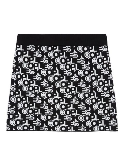 The Kooples logo-pattern knitted mini skirt