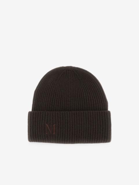 Max Mara logo-embroidered ribbed-knit beanie hat