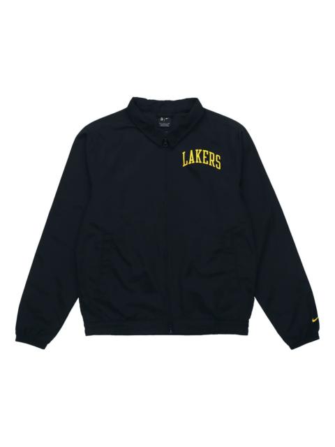 Nike Nike Los Angeles Lakers NBA Lightweight lapel Zipper Long Sleeves Logo Jacket Black CN0765-010