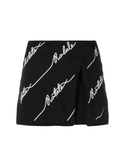logo-embellished knitted miniskirt