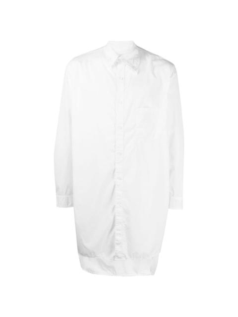 collar-detailed cotton shirt