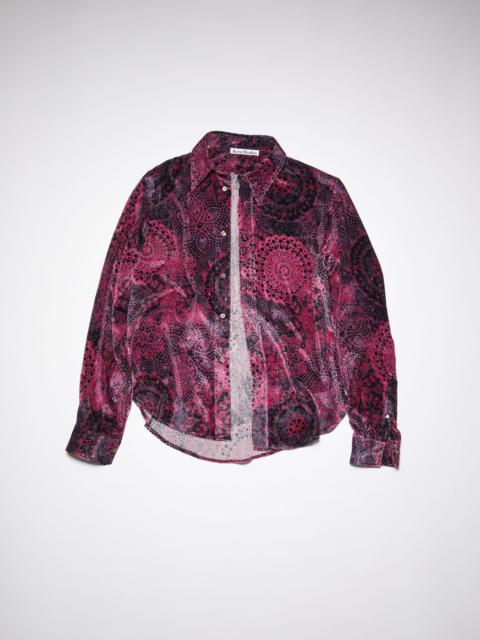 Acne Studios Slim corduroy shirt - Wine red/black