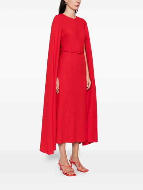 ROLAND MOURET Roland Mouret Belted Cape Maxi Dress