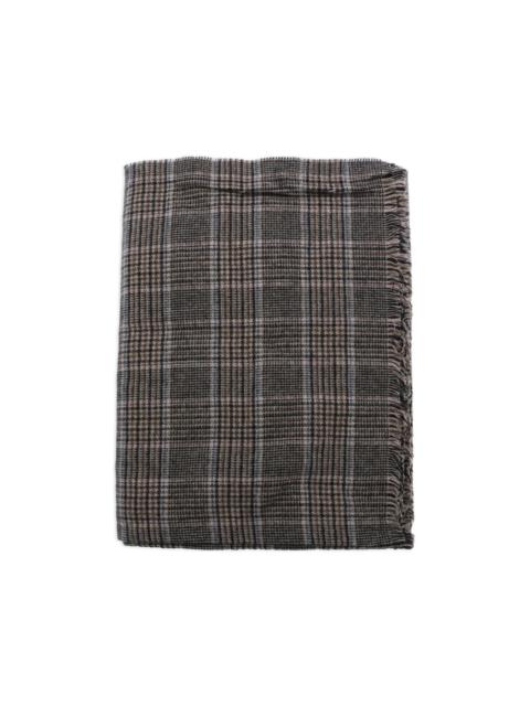 Brunello Cucinelli Prince of Wales check frayed scarf