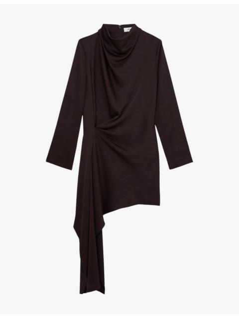 REISS Bethany Draped Woven Mini Dress