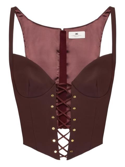 ELISABETTA FRANCHI lace-up button bustier top