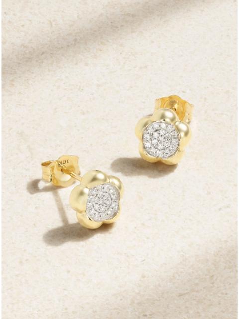 STONE AND STRAND Crosby 10-karat gold diamond earrings Gold