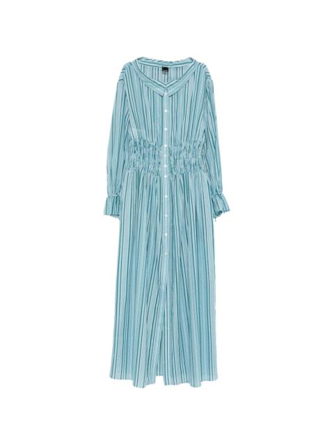 PINKO Pinko Striped Ruffle Maxi Dress