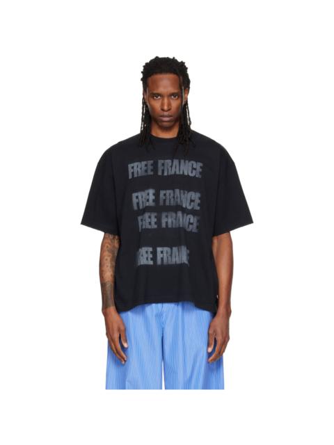VETEMENTS Black Boxy 'Free France' T-shirt