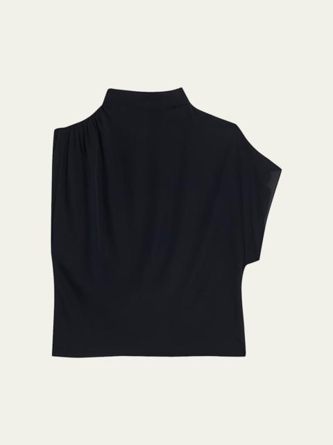 TWP Wish You Would Draped Silk Georgette Blouse