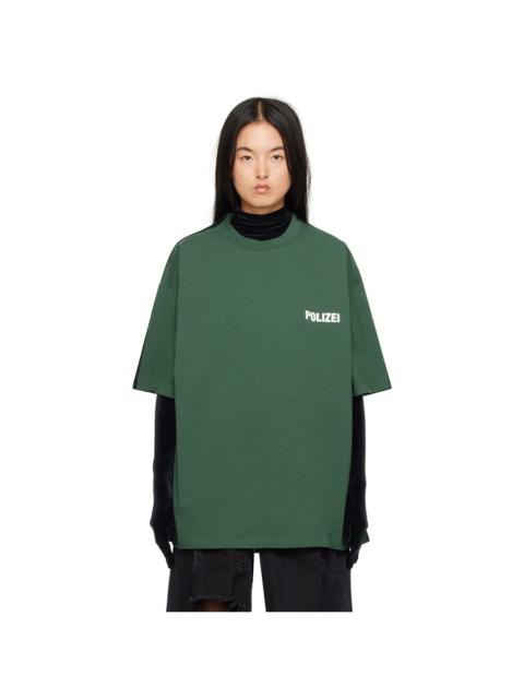 VETEMENTS Green 'Polizei' & 'Securite' Double T-Shirt
