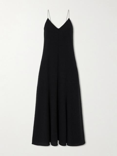 KHAITE Iben Tulle-trimmed Cotton-blend Midi Dress