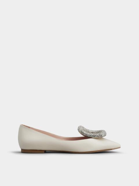 Roger Vivier Viv' Choc Strass Buckle Ballerinas in Leather
