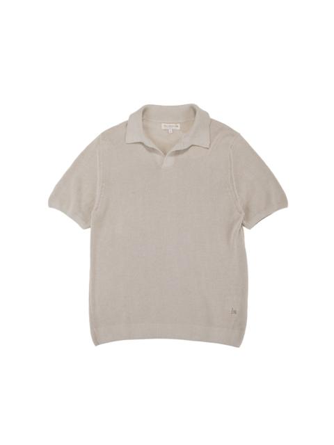 Merz b. Schwanen KNITPOLO02 Cotton Short Sleeve Polo Shirt Sand