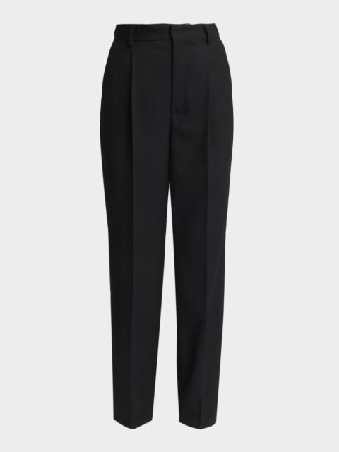 Victoria Beckham Pleated Straight-Leg Tuxedo Pants