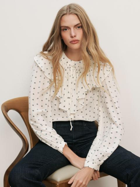 VERONICA BEARD GOMEZ RUFFLED BLOUSE