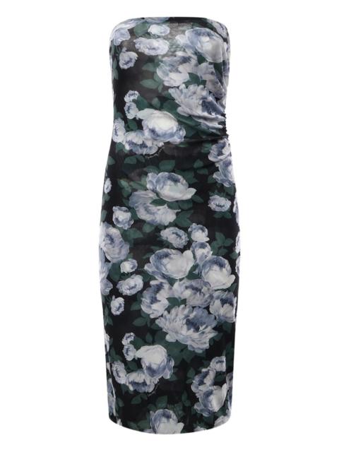 Stella McCartney floral strapless midi dress