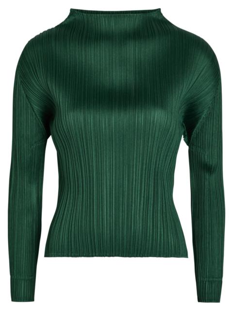 Pleats Please Issey Miyake Pleats Please Issey Miyake Pleated Mock-neck Woven top