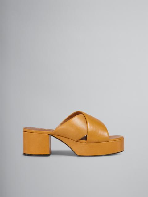 Marni YELLOW VEGETABLE-TANNED LEATHER SANDAL