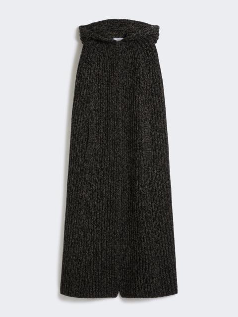 Max Mara BOMBO1234 Long wool and cashmere ribbed cape
