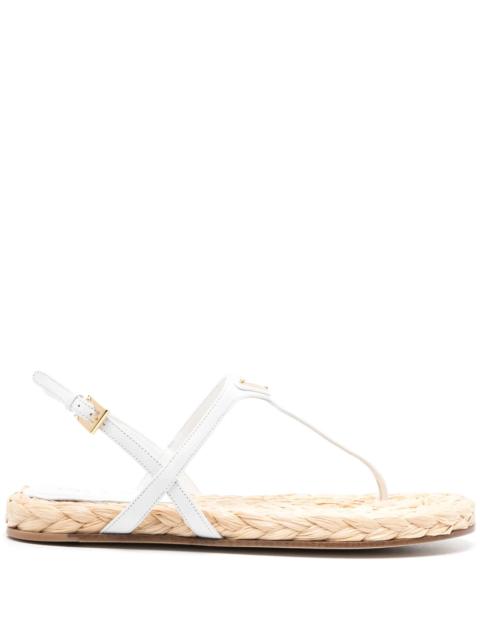 Prada Triangle-logo Slingback Sandals