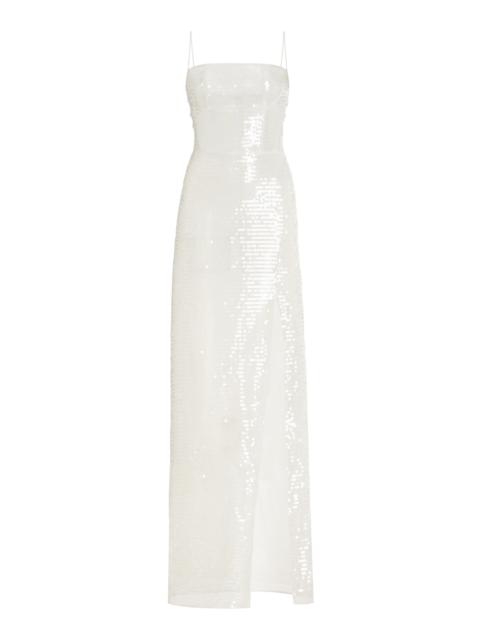 NENSI DOJAKA Kendall Sequined Maxi Dress white