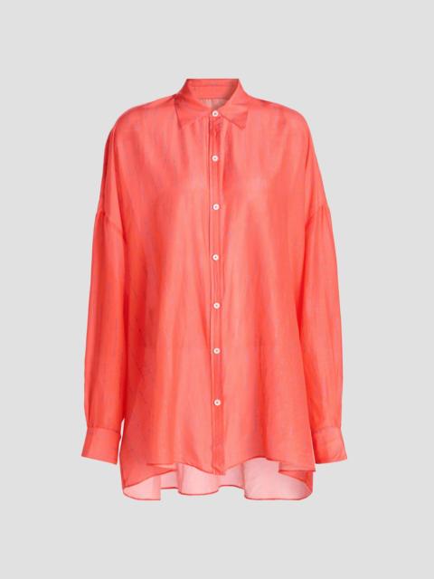 KIKI DE MONTPARNASSE Women's Joue Avec Moi Print Cotton-Blend Oversized Shirt - Pamplemousse