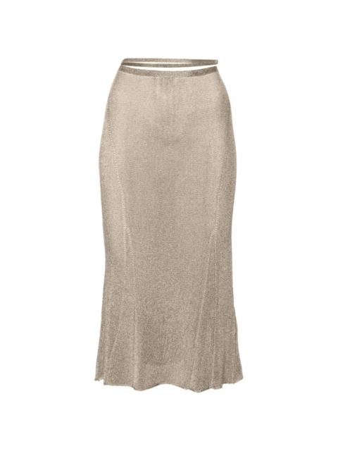 The Brilho lurex midi skirt