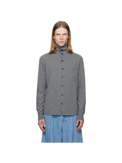 Dries Van Noten Gray Collar Cashmere Cardigan
