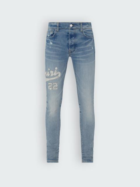 AMIRI VARSITY APPLIQUE LOGO JEAN