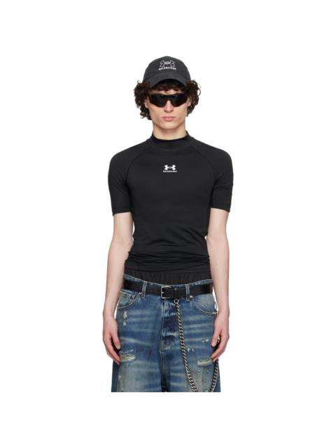 BALENCIAGA Black Under Armour Edition Mock Neck T-shirt