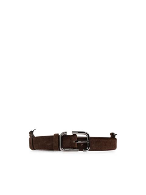 THE ATTICO chain-detail suede belt