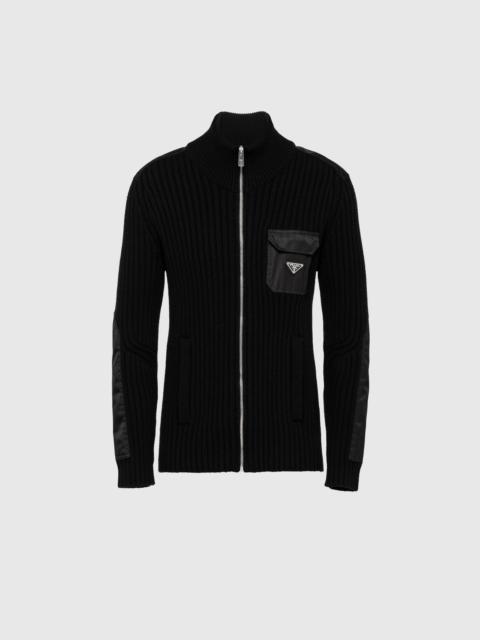 Prada Wool and cashmere cardigan with Re-Nylon details