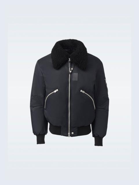 MACKAGE FRANCIS Down bomber jacket with shearling collar