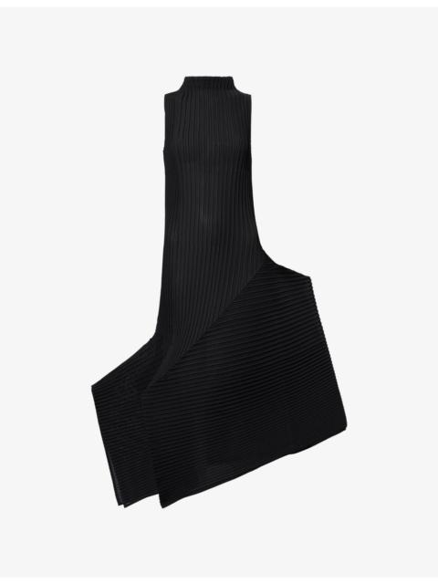 ISSEY MIYAKE Fold Pleats Sleeveless Knitted Maxi Dress