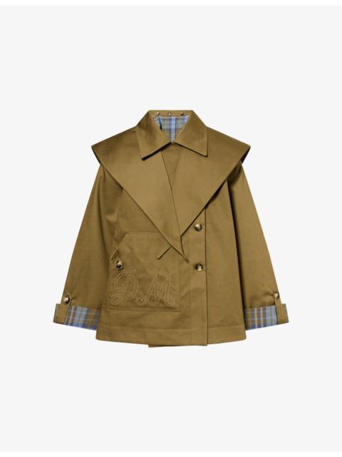 DAMSON MADDER. Jerry Reversible Cropped Cotton-Twill Trench Coat