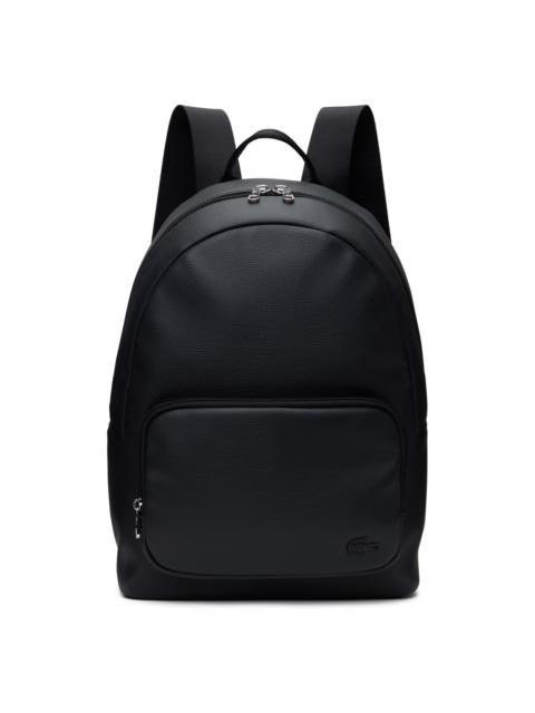 LACOSTE Black Faux-Leather Backpack