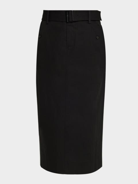 Vince Belted Midi Pencil Skirt