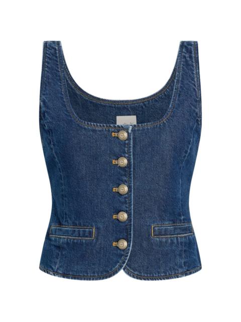 Cinq à Sept Rowena button-up denim top