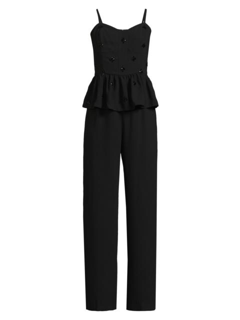 Lilly Pulitzer Women's Luella Embellished Peplum Jumpsuit - Noir