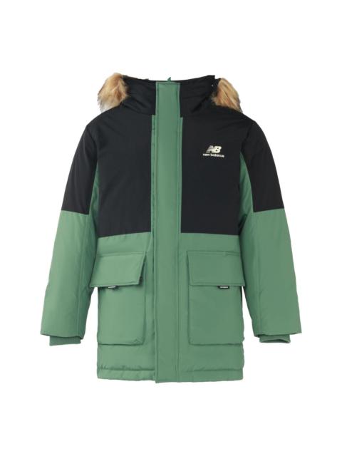 New Balance Color Block Down Jacket 'Green Black' AMJ23355-JD