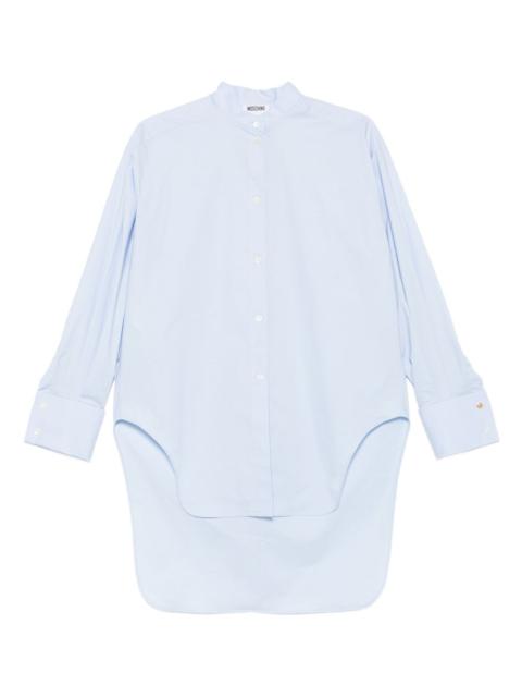Moschino band-collar curved-hem shirt
