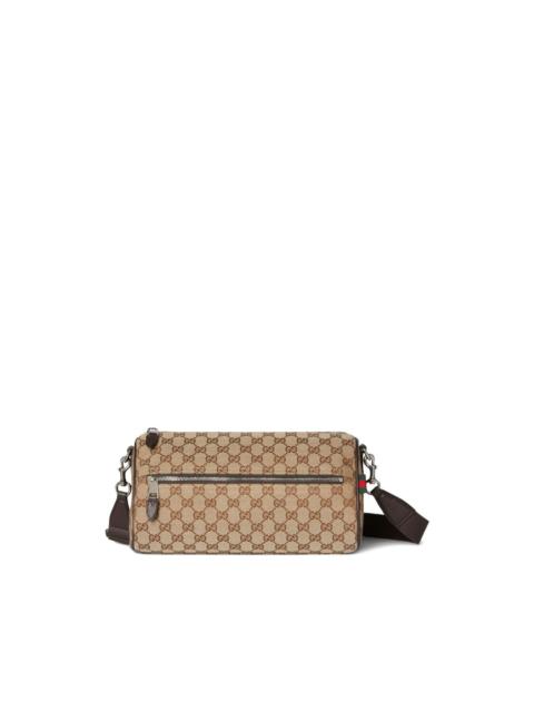 GUCCI small logo-patterned cylindrical shoulder bag