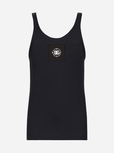 Dolce & Gabbana Fine-rib slim-fit singlet with Marina patch