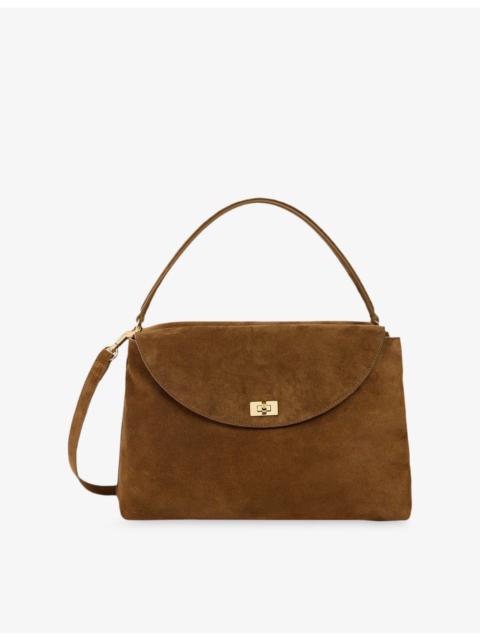 Sandro Le Grand Bazaar Suede Shoulder Bag